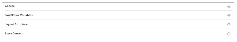 Footer settings page