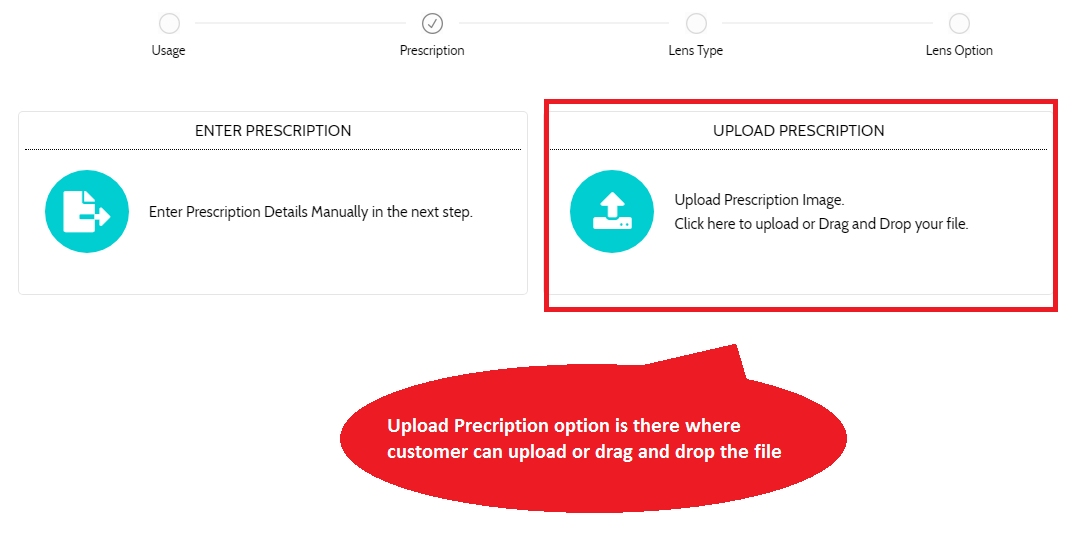 upload prescription option